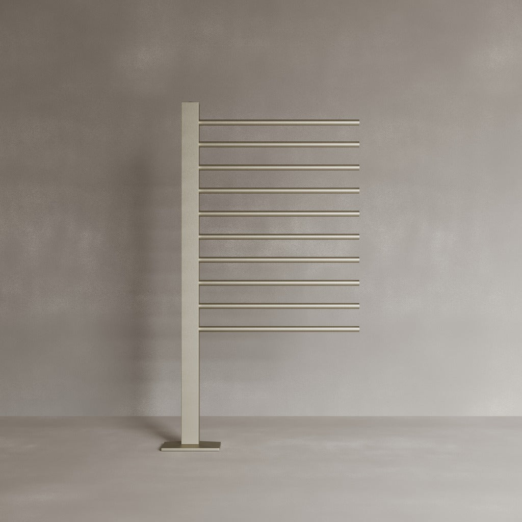 Floor Mounted Heated Towel Rack with 10 Rods and Digital Display