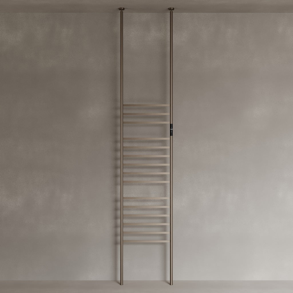 Floor-To-Ceiling 15 Rod Heated Towel Rack with Digital Display