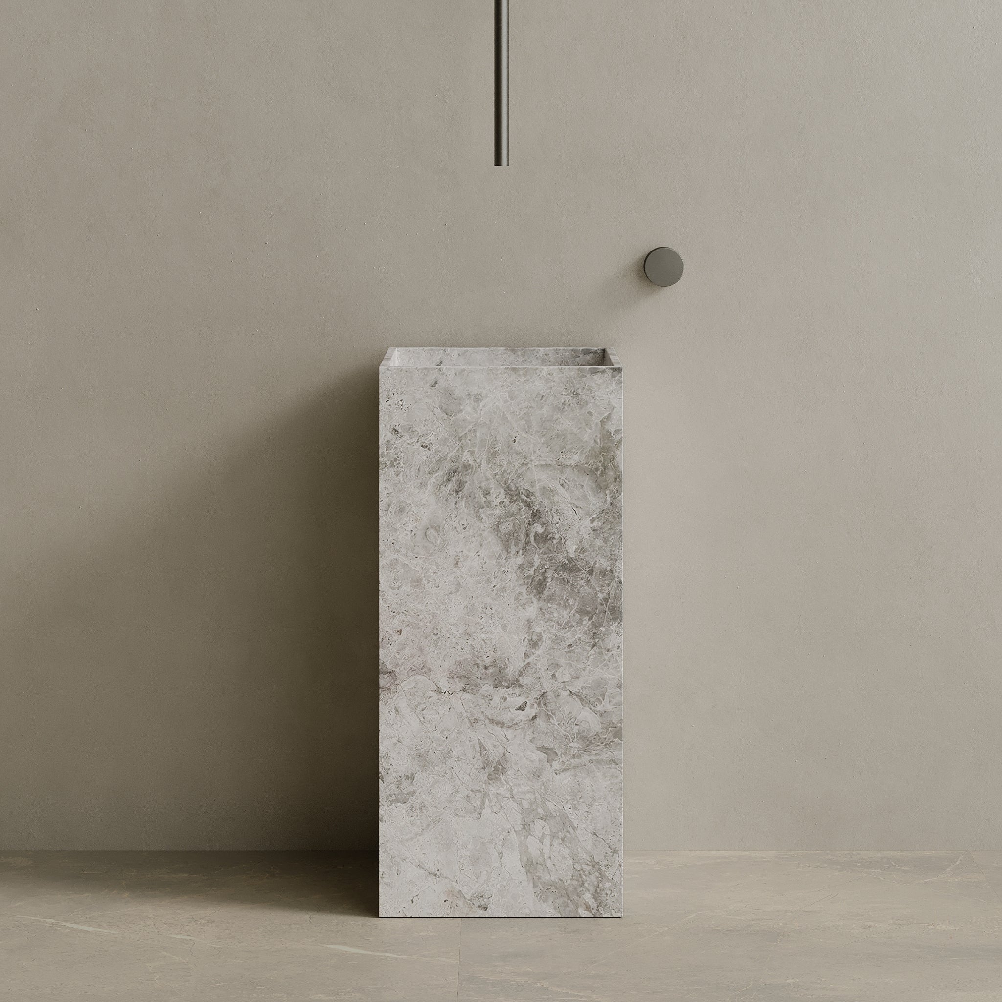 Quaro Handcrafted Stone Pedestal Sink