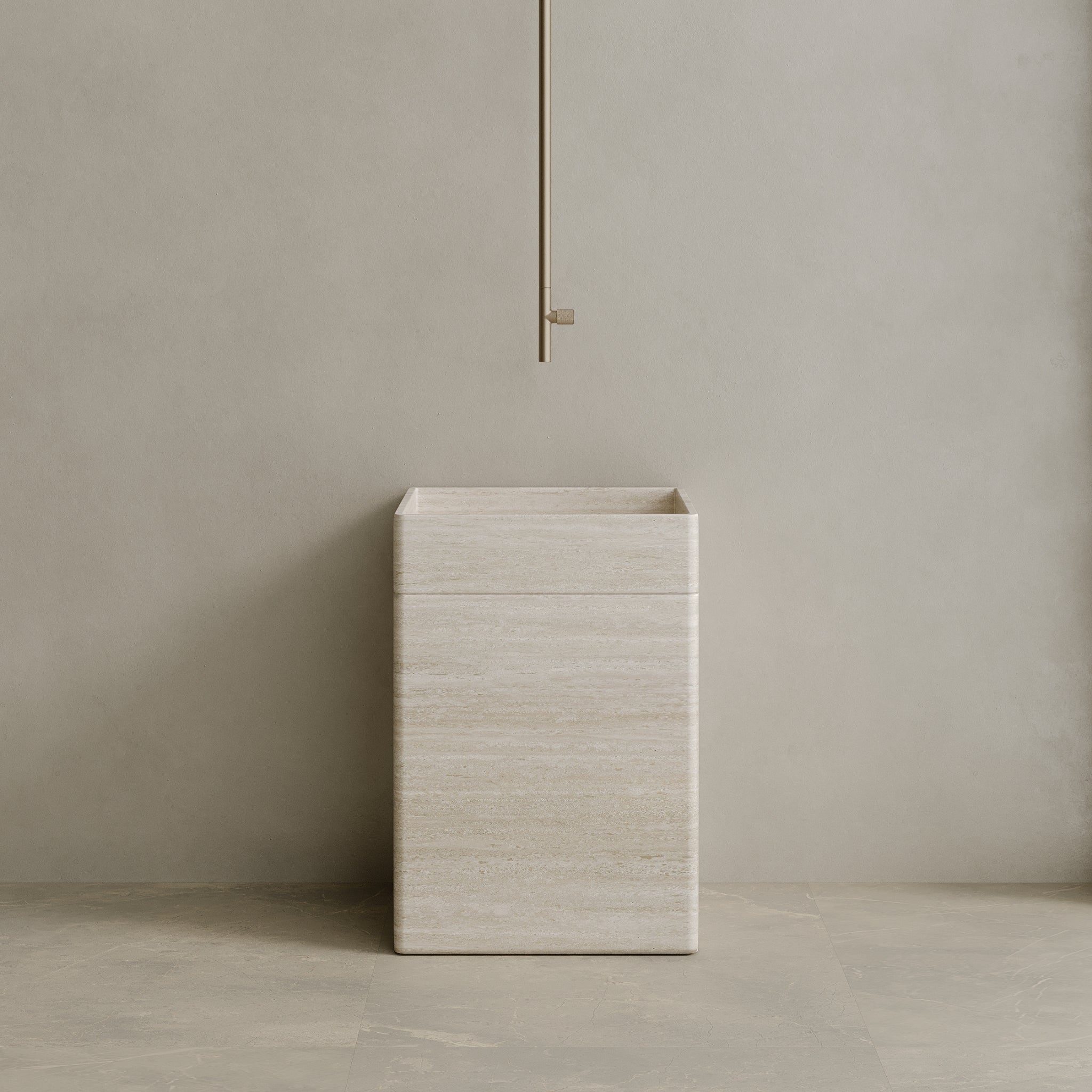 Rovella Handcrafted Stone Pedestal Sink