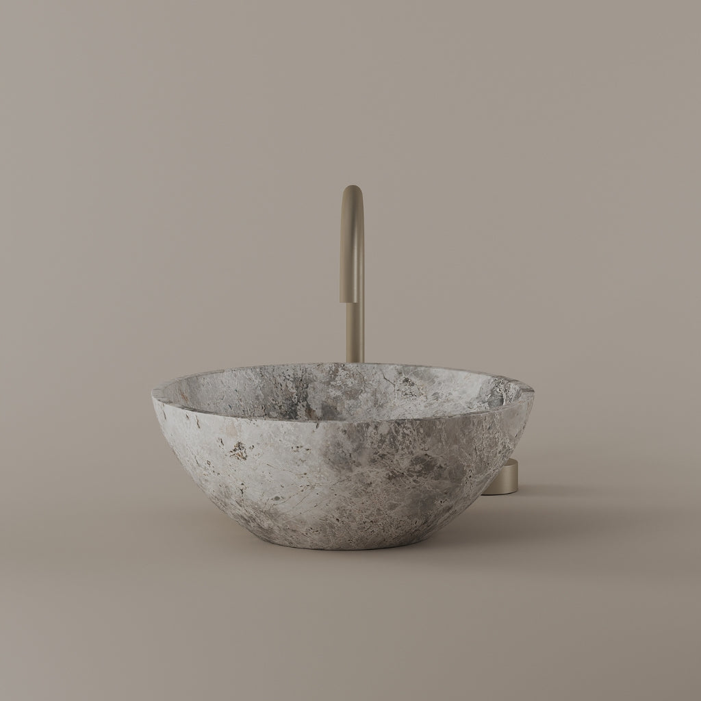 Round Marble Vessel Sink 16