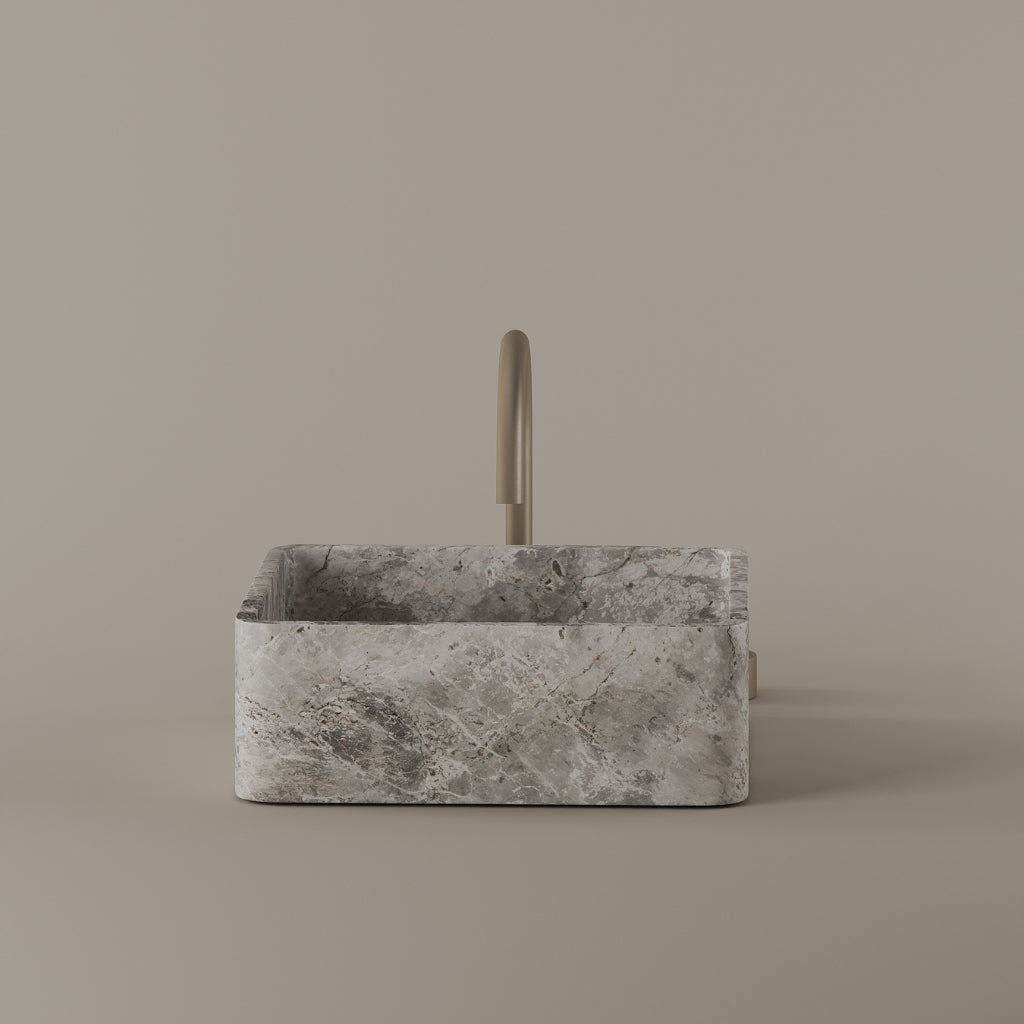 Square Marble Vessel Sink 14