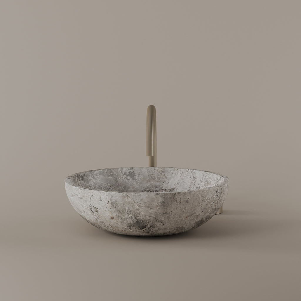 Round Marble Vessel Sink 16