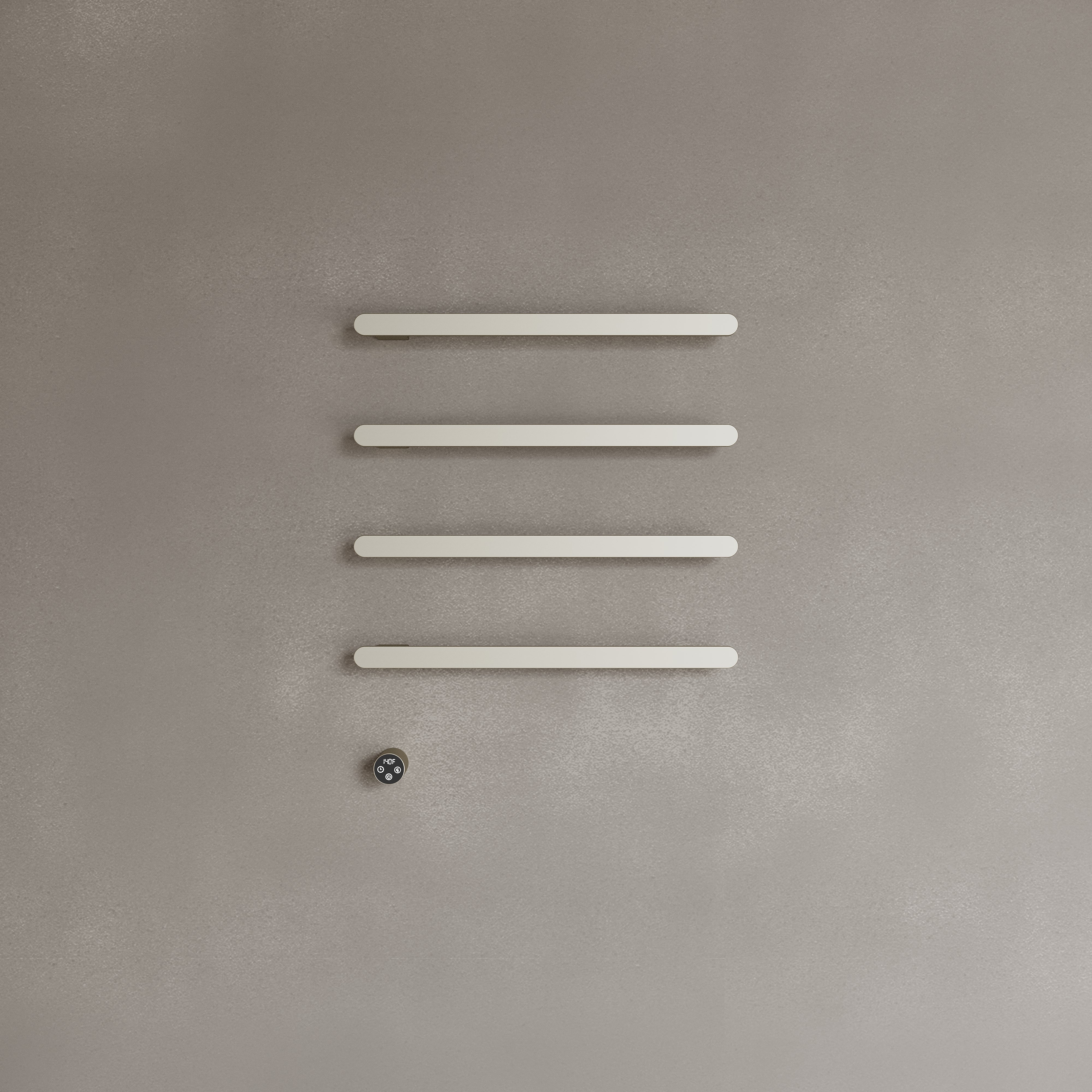 Wall-Mounted Heated Towel Rack - Slim Profile with Digital Display